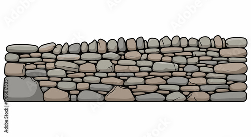 Rough stone wall with varied sized stones, forming a textured barrier
