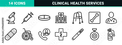 Professional Medical and Healthcare Services Minimalist Monoline Geometric Line Art for Clinical Diagnostic and Hospital Management Utility