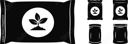 Fertilizer vector icon silhouette on white background