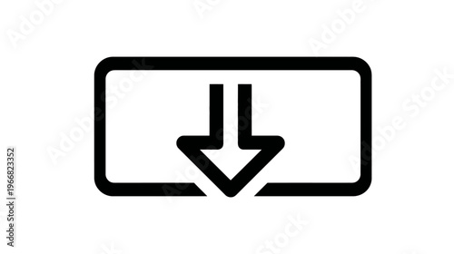 Vector Download Icon with Arrow Symbol for Website UI, App Interface, Data Transfer, and Cloud Storage Concept