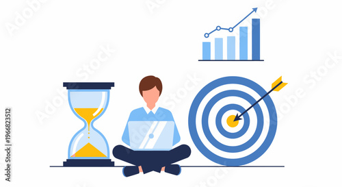 Man Sitting With Laptop Computer.