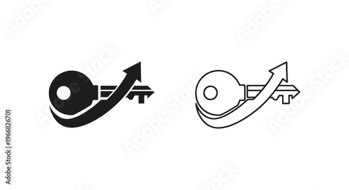 a pair of keys with arrows pointing upwards Vector