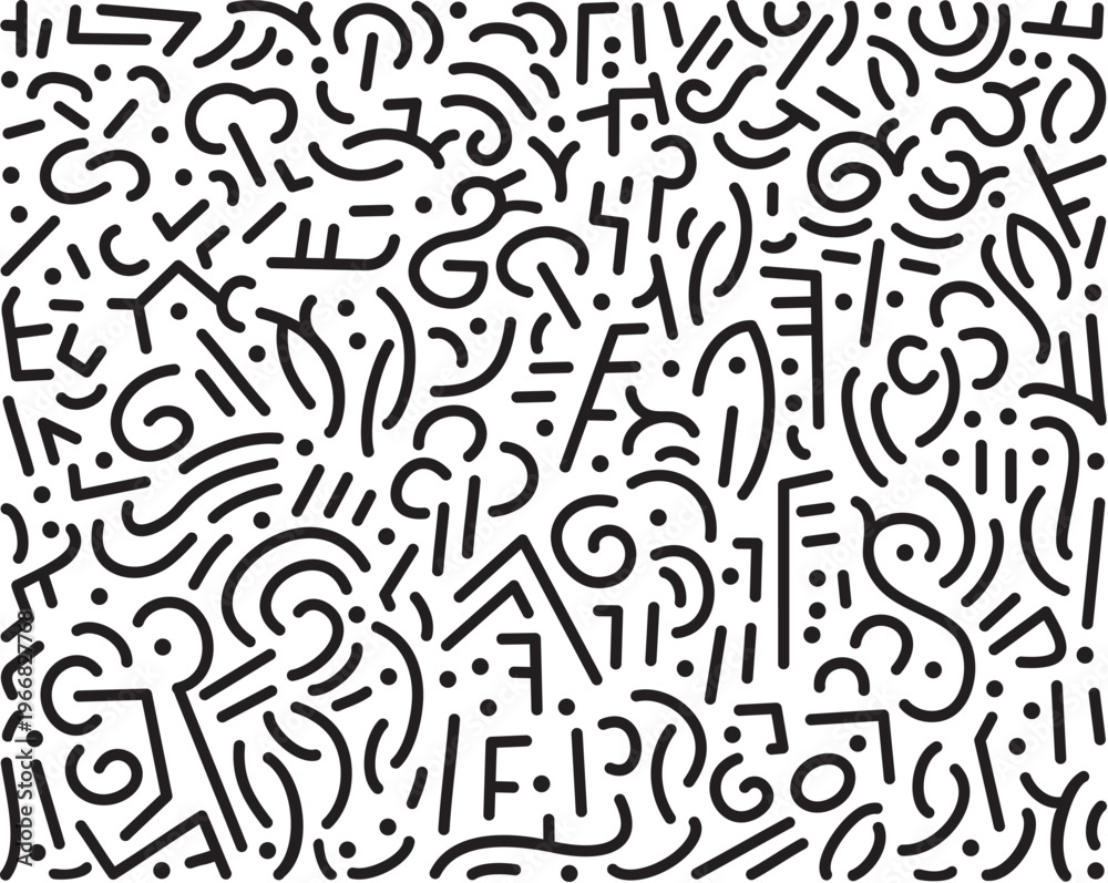 Obraz premium Squiggle Pattern. Background with Wavy Lines. 