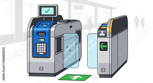 Modern Automatic Ticket Gate at Subway Station