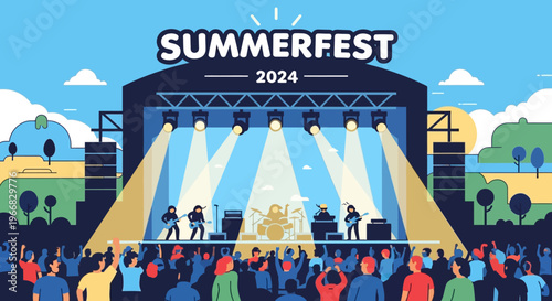 Summerfest 2024 Music Festival Concert Illustration