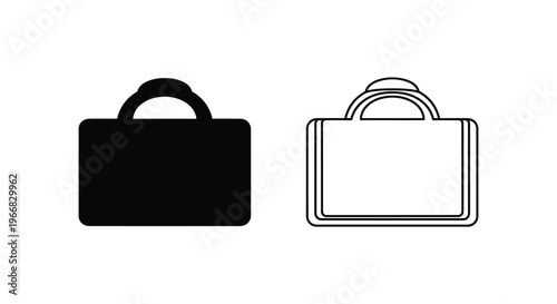 black and white briefcase icons Vector