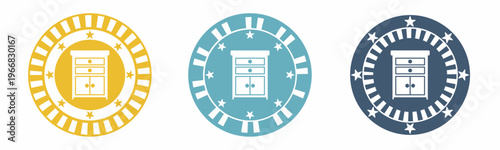 Cupboard icon. Cupboard illustration label design. Design for business. Vector illustration.
