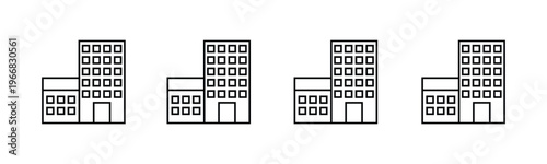 real estate properties line icon set