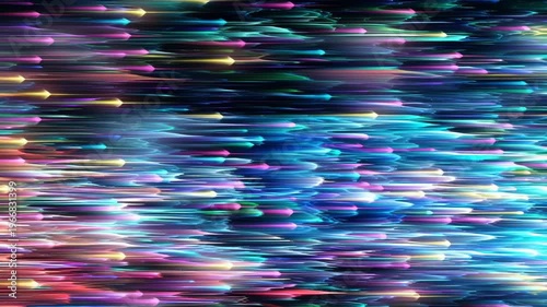 Colorful Abstract Digital Glitch Effect With Vibrant Neon Light Streaks, Dynamic And Energetic