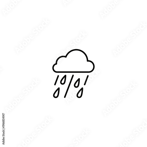 A simple line drawing of a rainy cloud Vector