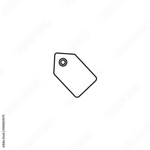 A blank price tag with a hole for a string Vector