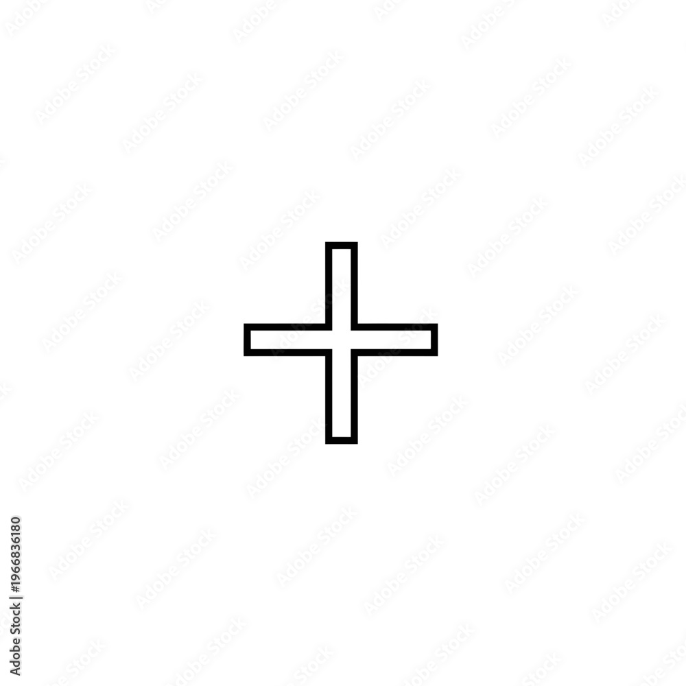 Obraz premium A black plus sign on a white background Vector