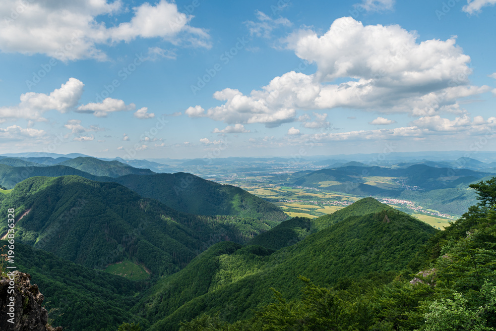 Fototapeta premium View from Sokolie hill in Mala Fatra mountains in Slovakia