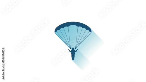 Person parachuting with a modern canopy design in mid-air Vector