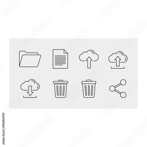 Computer file management icons Vector