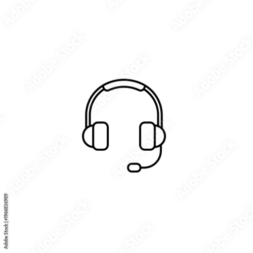 A headset with a microphone attached Vector