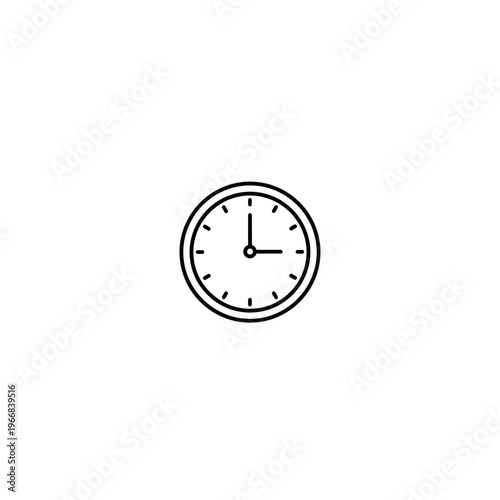 A simple line drawing of an analog clock Vector