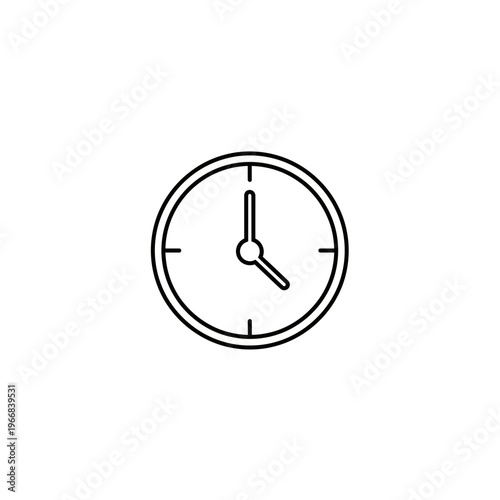 A simple line drawing of an analog clock Vector
