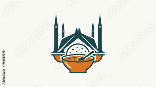 Pakistani Food and Faisal Mosque Logo
