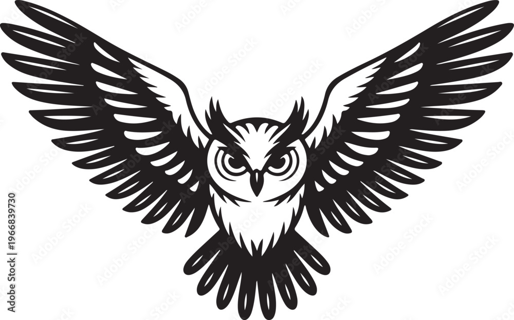 Fototapeta premium Owl vector illustration. Icon design on white background