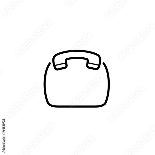 A black line drawing of a rotary phone Vector