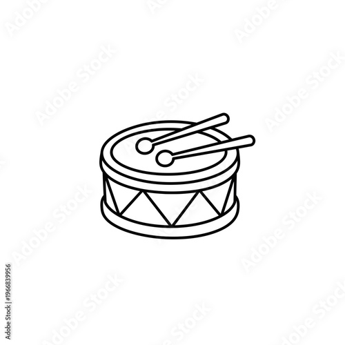 A drum with drumsticks on top