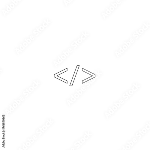 A black and white icon of a greater than and less than symbol