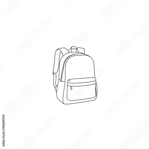 A backpack with a front pocket and two side pockets Vector