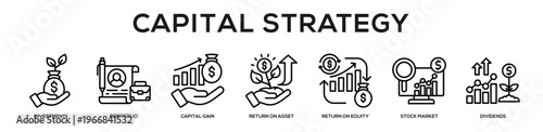 Capital Strategy web banner icon illustration concept