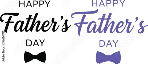 Festive father's day typography with bow ties and colorful text