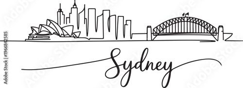 Pen line silhouette Sydney