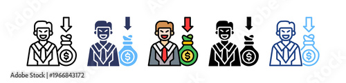 Embezzlement multiple icon