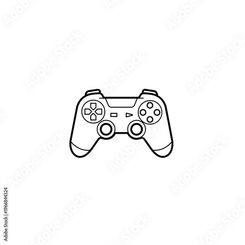 A black and white drawing of a video game controller