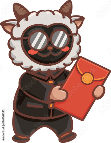 Hand-drawn Cartoon Kung Fu Sheep Series Illustration Materials
