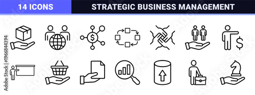 Stakeholder Engagement and Corporate Relations Ultra-Minimalist Monoline Geometric Line Art for Strategic Business Management Systems.