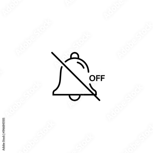 A bell icon with a diagonal line indicating it's turned off