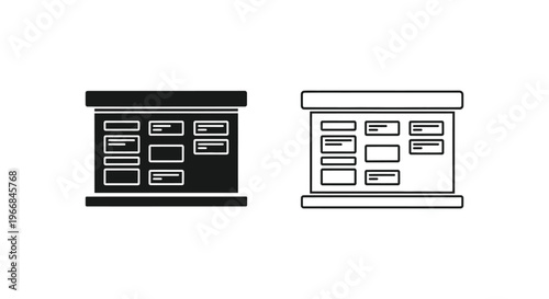 a pair of black and white wireframe mobile phone screens Vector
