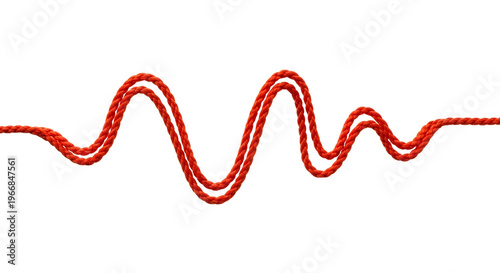 A wavy red line moves across the screen in a graphic design