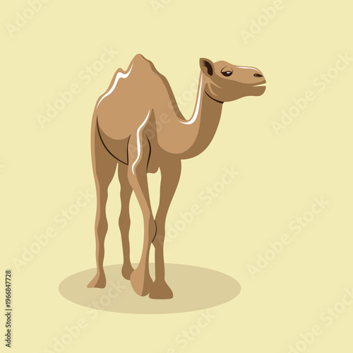Camel Animal Brown Flat Isolated Stylized Vector