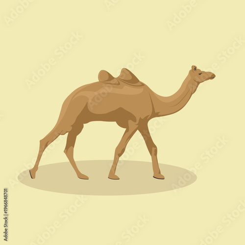Camel Animal Brown Flat Isolated Stylized Vector