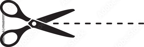 Scissors cutting line silhouette illustration