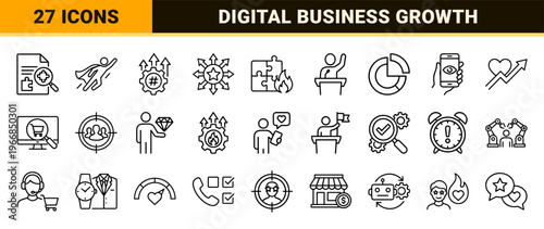 Trendsetter Business Innovation and Digital Leadership Ultra-minimalist Monoline Geometric Line Art Symbols for Creative Strategy and Commerce