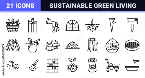 Sustainable Reforestation and Tree Planting Ultra-Minimalist Monoline Geometric Line Art for Environmental Conservation and Gardening Projects