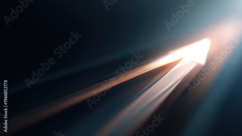 abstract light flare path forming upward arrow, business success background