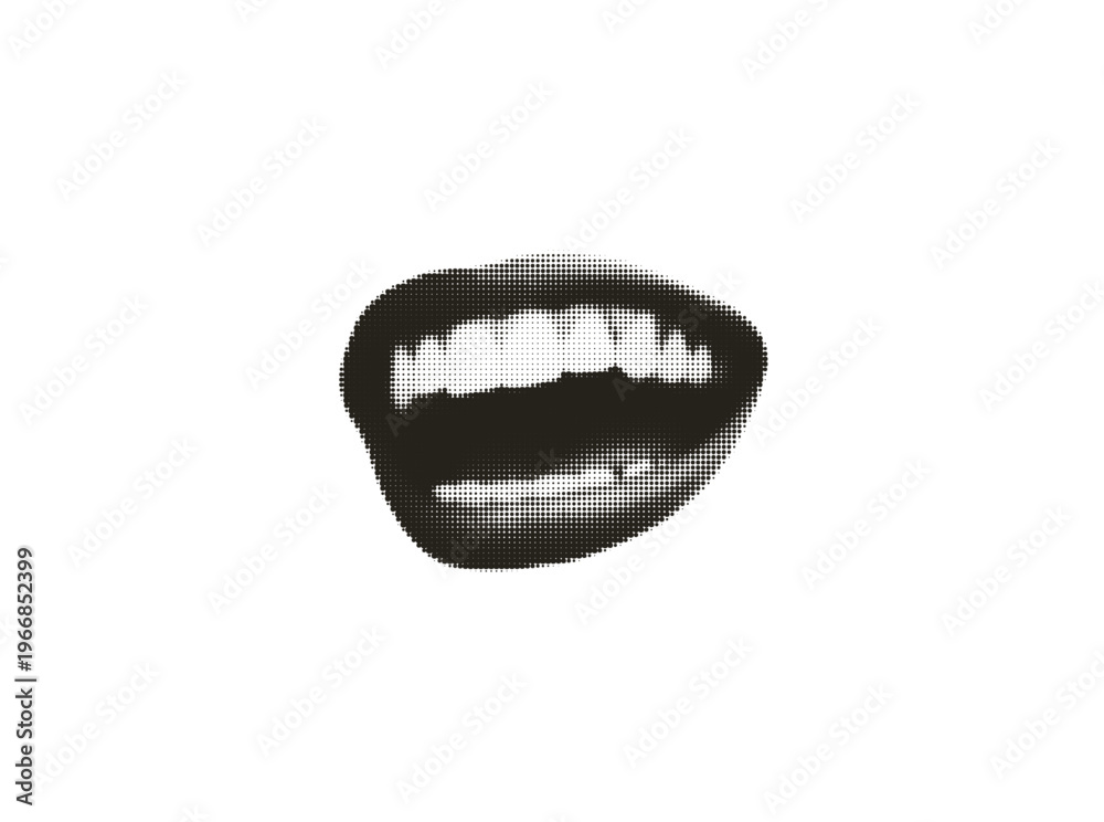 Fototapeta premium Open Mouth Lips Cutout – Collage Pop Art Element