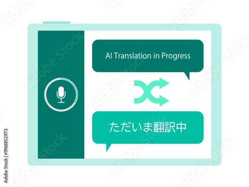 Tablet computer showing an advanced AI multilingual translation software with all text indicating translating now for professional hospitality services business negotiations.