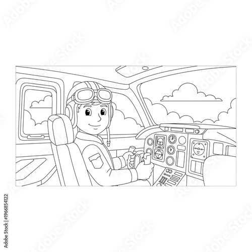 A cartoon character sitting in a car