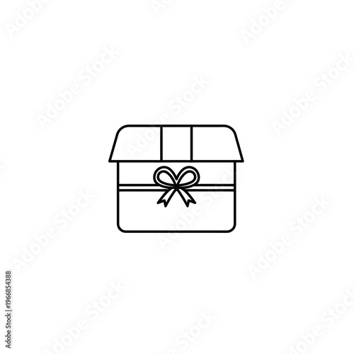 A gift box with a ribbon tied around it