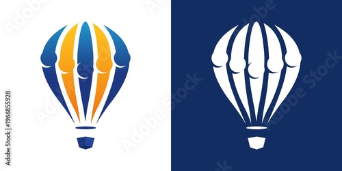Tableau sur toile air balloon logo vector design