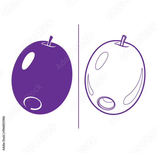 Purple apple icons in filled and outline styles side by side